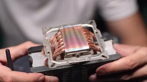 Close Up of a Computer CPU Cooler Fan
