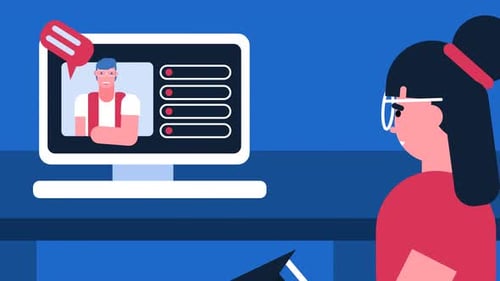 Online Graduation Ceremony with Flat Design Elements