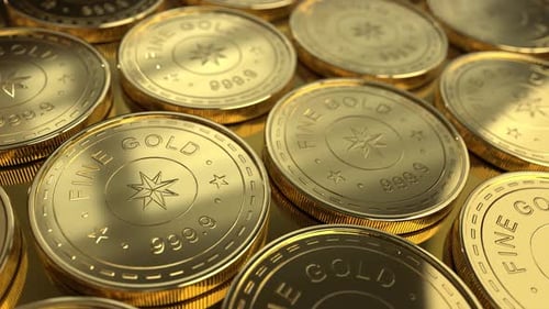 Golden Coins Loop Animation