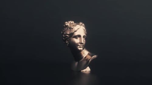 Elegant Rotating Gold Sculpture Reveal Animation