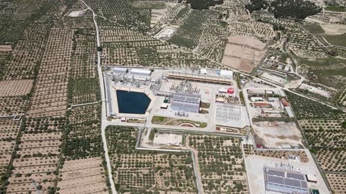 Geothermal Energy Facility Located Among Agricultural Lands