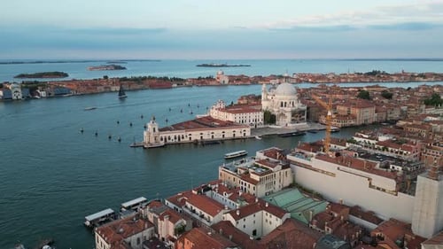 Venice Italy Skyline Aerial View of Basilica Di Santa Maria Della Salute