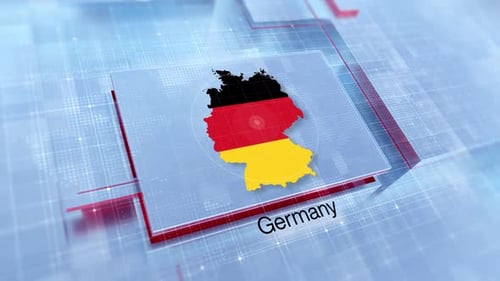 Animated Germany Map Flag Corporate Data Display