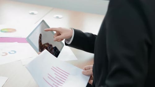 Business Trader Or Broker Investor In Formal Wear Working Analyst With Financial Stock Market Charts