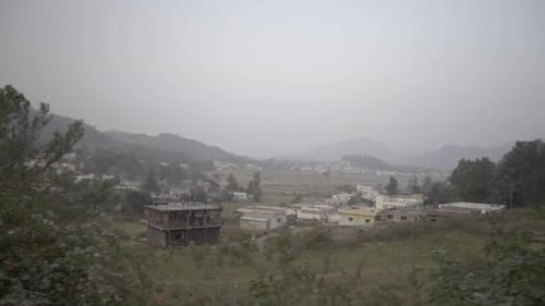 Rural township with a lot of mountains