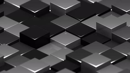 Black and Gray Abstract Glossed Cubes Background VJ Loop in 4K