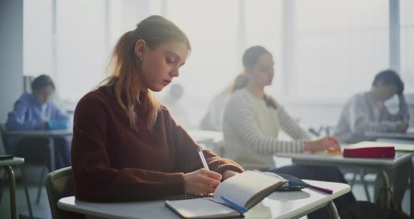 Teenagers Writing Completing Task in Classroom, Education Stock Footage ...