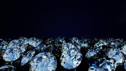 Elegant Sparkling Diamonds on Dark Reflective Surface