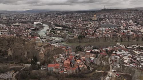 The ancient citadel in the historical part of Tbilisi, Narikala Fortress.