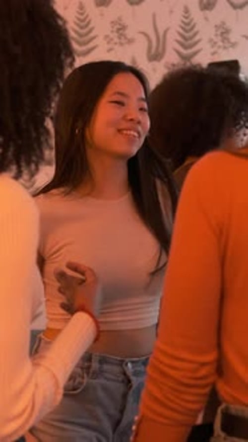 Friends Dancing and Having Fun at House Party