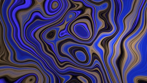 Abstract Blue Fluid Morphing Psychedelic Waves Background