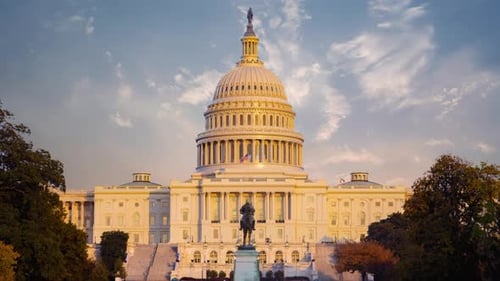 Time lapse of the United states capitol building, Washington DC, USA.