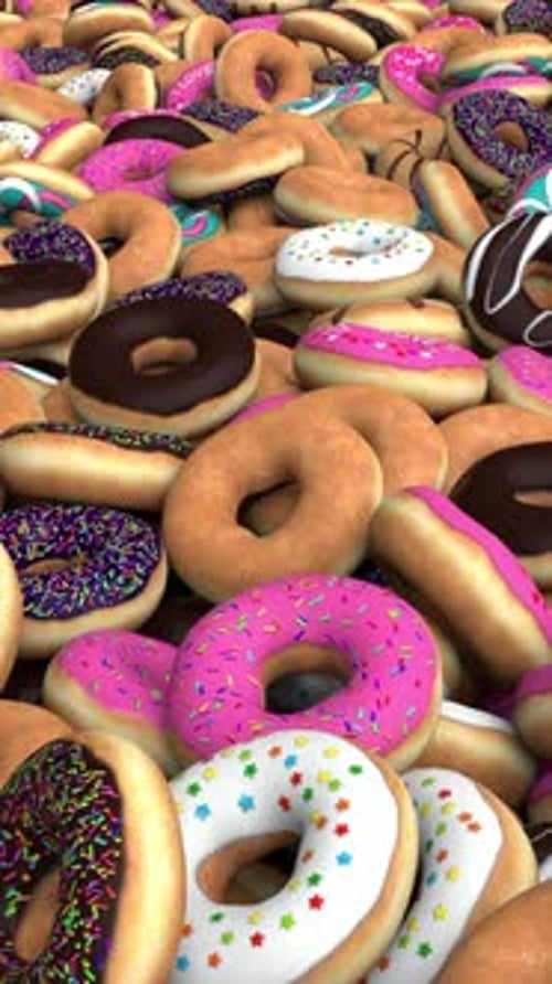 Flying Over The Donuts Pile Looped