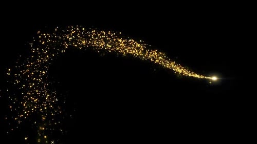 Golden Glitter Light Circle Particles Sparkles Dust Trail Parkling Shine Glow Wave