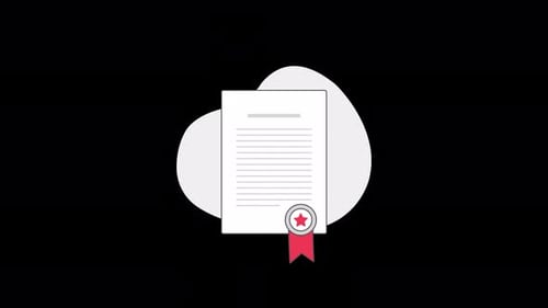 Vidéo d'animation sur le concept de document certifié - Transparente