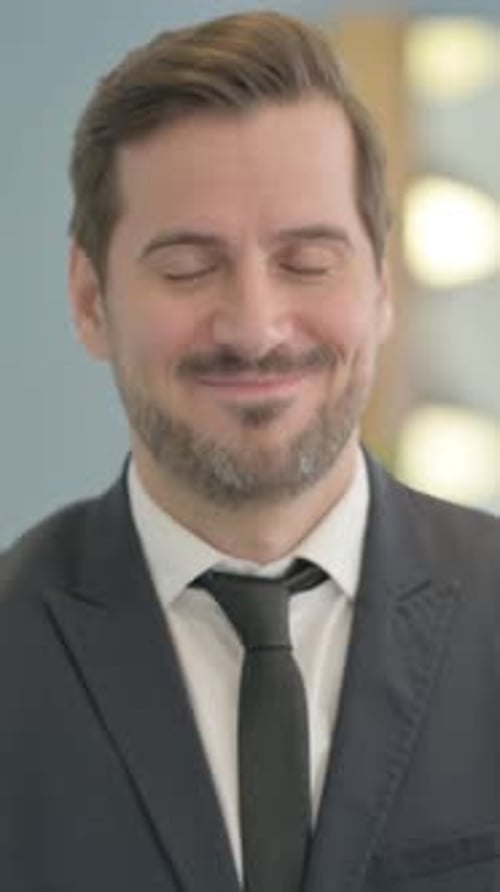 Man in Suit Smiling Portrait Close-Up