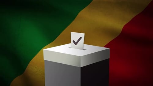 Casting vote into the ballot box during Republic of Congo election