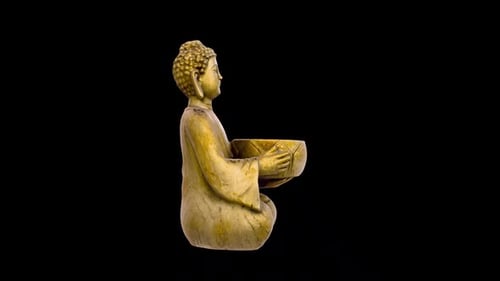 Gold Buddha Statue Rotation