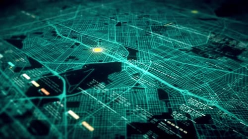 Carte de ville numérique holographique HUD futuriste 03