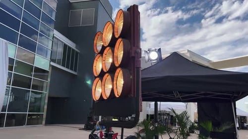 Big Lights on Movie Set