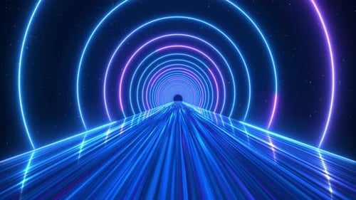 4K Metaverse Tunnel Space Time Tunnel Shuttle Animation