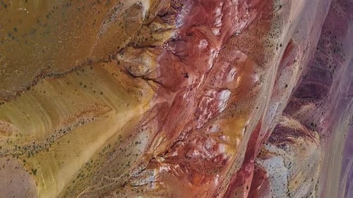 Aerial View of the Red Mountains Resembling a Martian Landscape