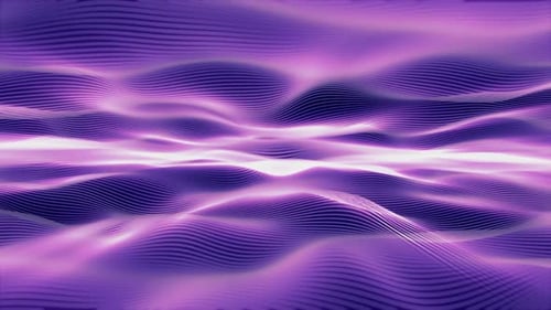 Abstract Flowing Digital Waves Glowing Loop
