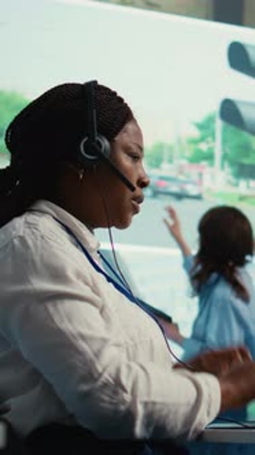 Vertical Video African American Operator Gathers Gps Coordinates and Data for the Government