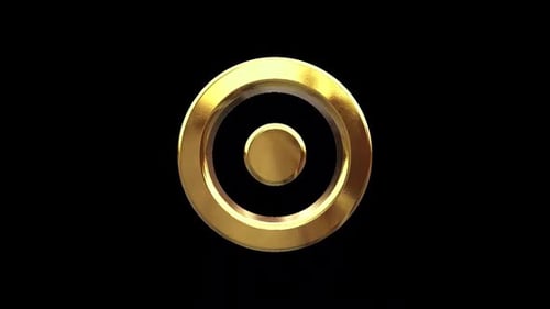 Shiny Golden 3D Concentric Circle Rotation Loop