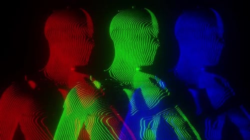 Walking Head And Shoulders Modulation Wireframe