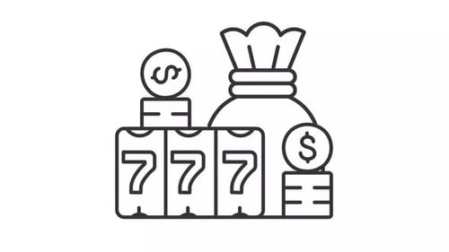 Animation des schwarzen linearen Jackpot-Symbols