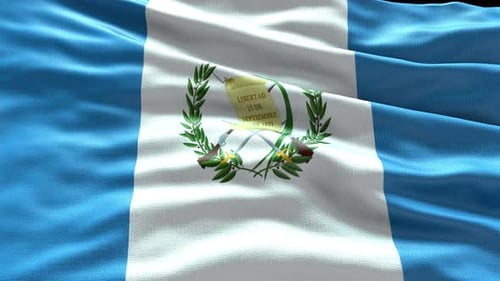 Realistic Waving Flag of Guatemala Loop Animation