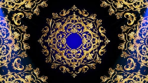 Arabic Gold Ornament Background Loop