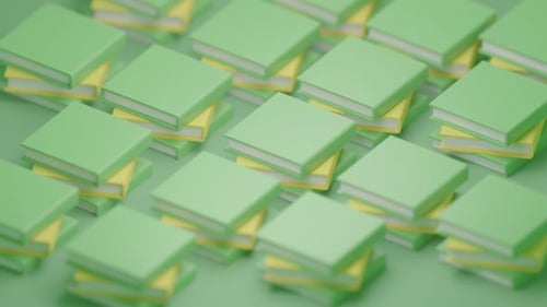 Minimalist 3D Books Swaying Background Animation