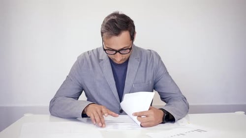 A Lawyer Carefully Studies Documents