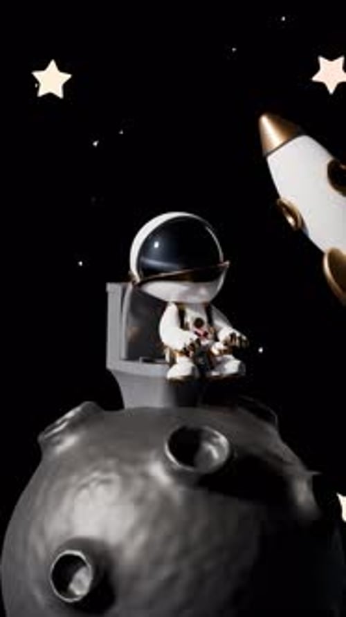 Cartoon Astronaut Loop Animation Satisfying Video