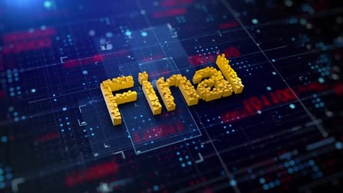 Futuristic Pixelated Final Text Reveal on Digital Background