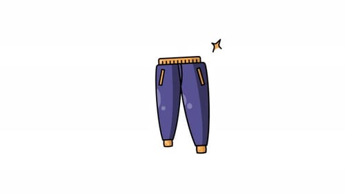 Animated Flat Design Illustration of Jogger Pants