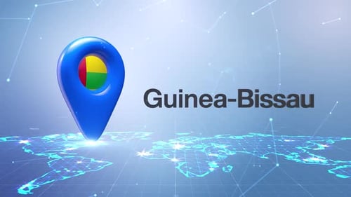 3D World Map Location Pin Reveal with Country Name