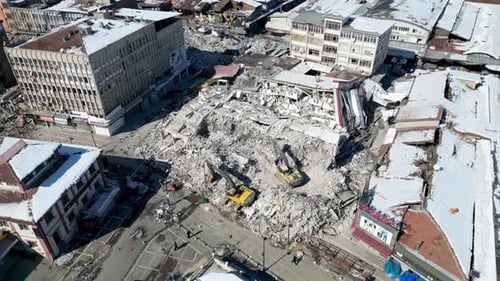Luftbild des Erdbebens der Stadt Malatya