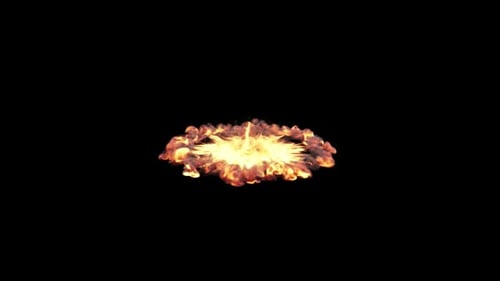 Gran explosión con estelas, fondo transparente
