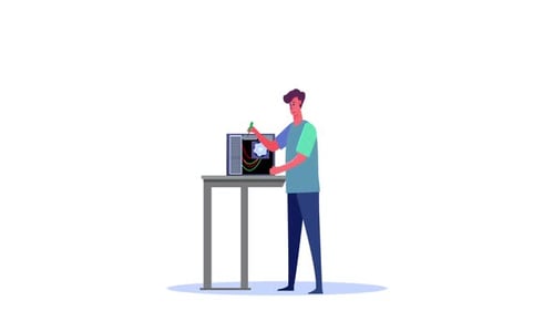 Man Repairing Computer