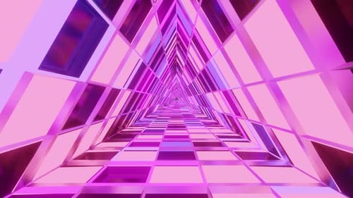 Purple Triangle Mirrored Tunnel Travel Vj Loop HD