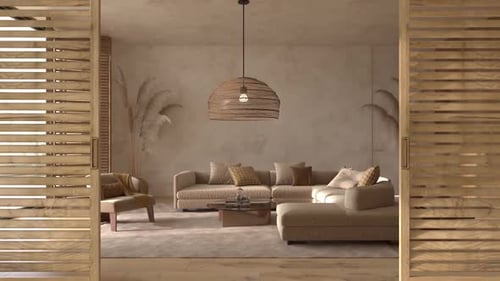 Sliding Wooden Doors Reveal Animation