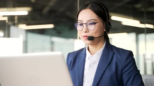 Friendly Woman Customer Service Agent with Headset