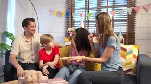 Parents and children are enjoying the birthday anniversary party