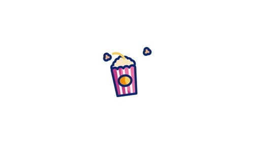 Animated Popcorn Bucket Popping Modern Motion Graphic