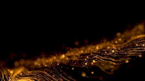 Animation magic swirl trace path on black background. Bright orange neon glowing fast moving streams