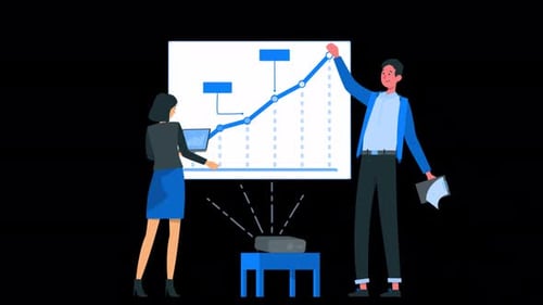 The Business Team Looks At The Analytics Alpha Channel 4K