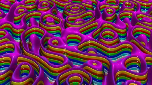 Background with Waves of Сolorful Paints, Exclusive, Unique Design